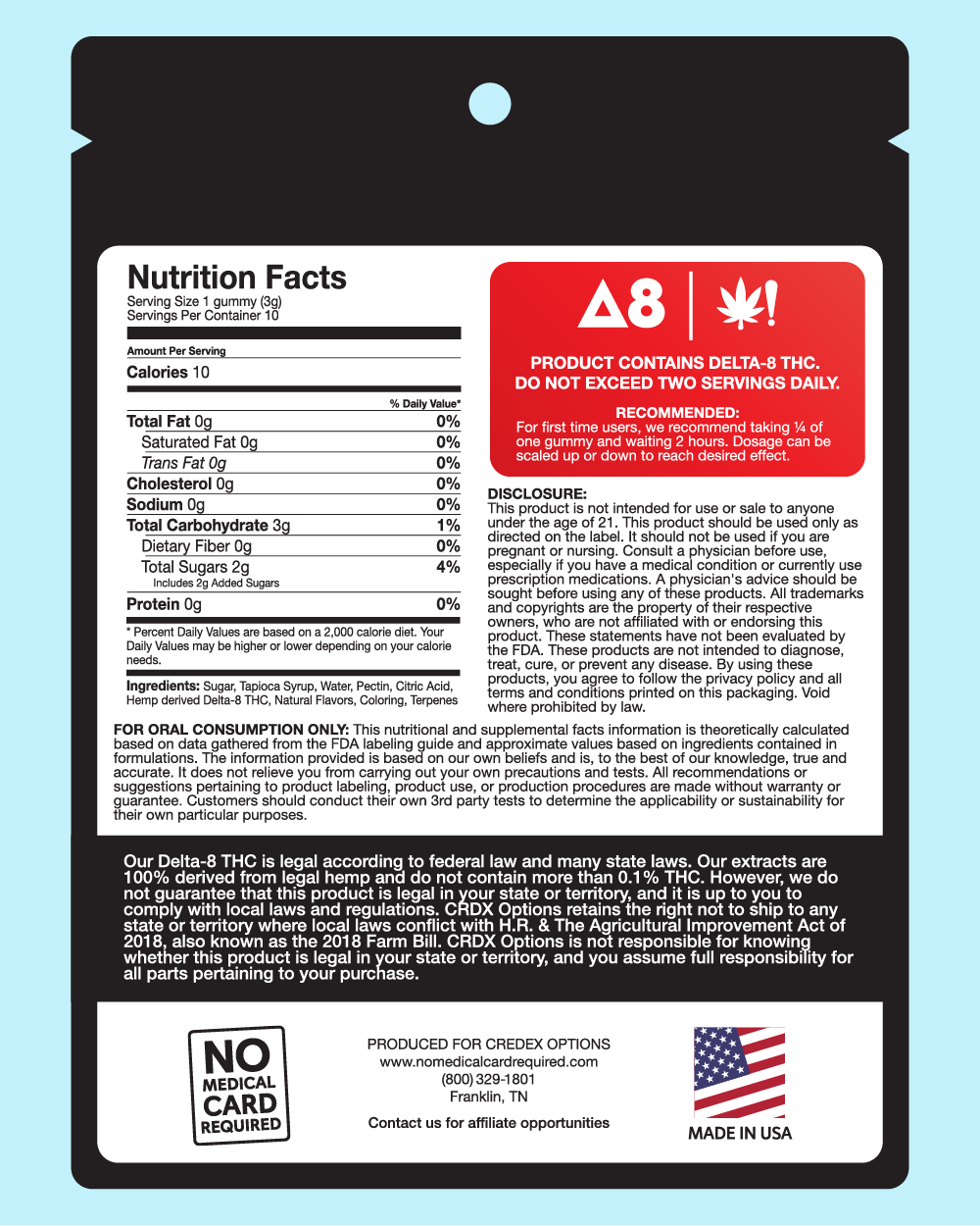 Delta-8 Gummies 1000mg (10 count)